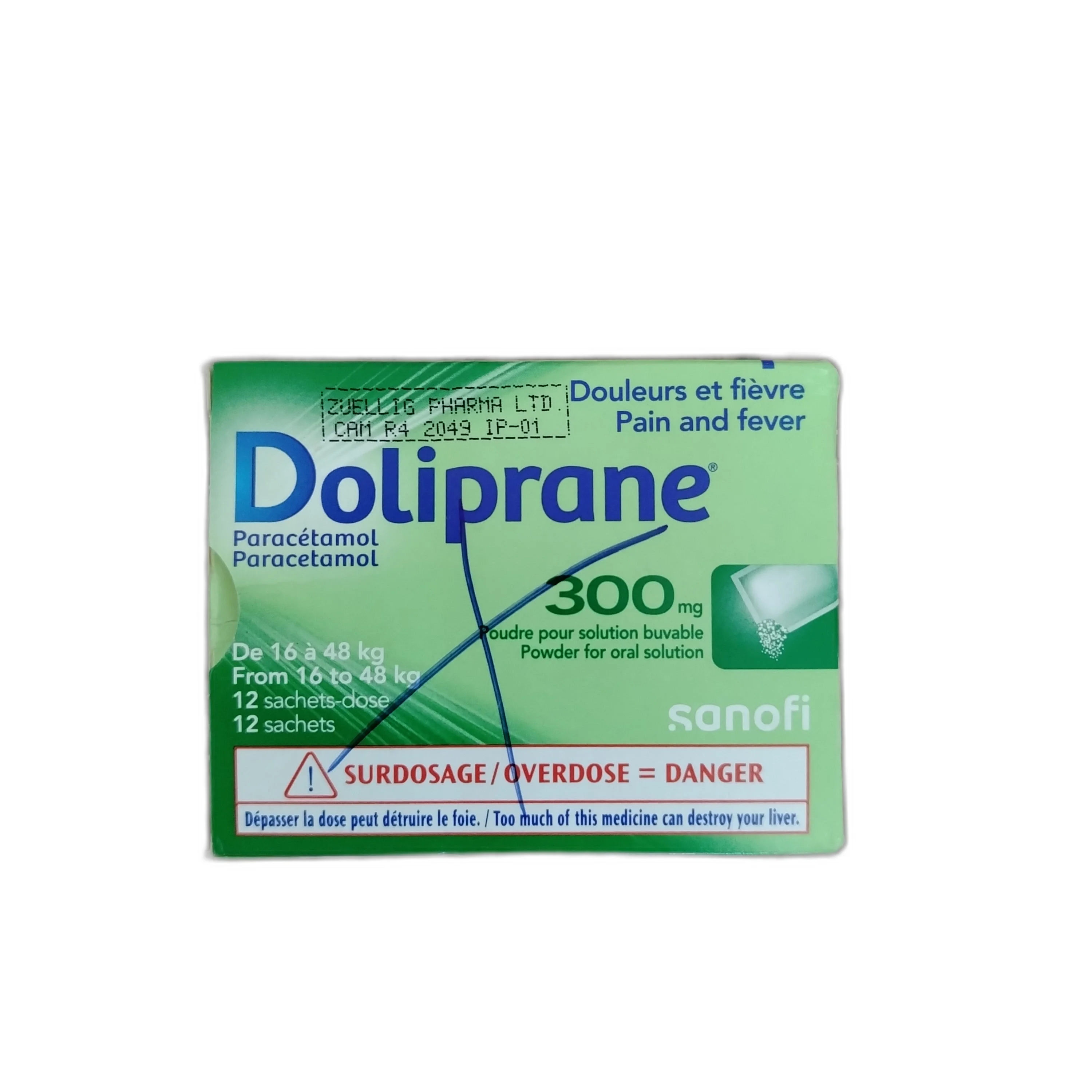 Doliprane — available at pharmacies in Cambodia on PharmKulen