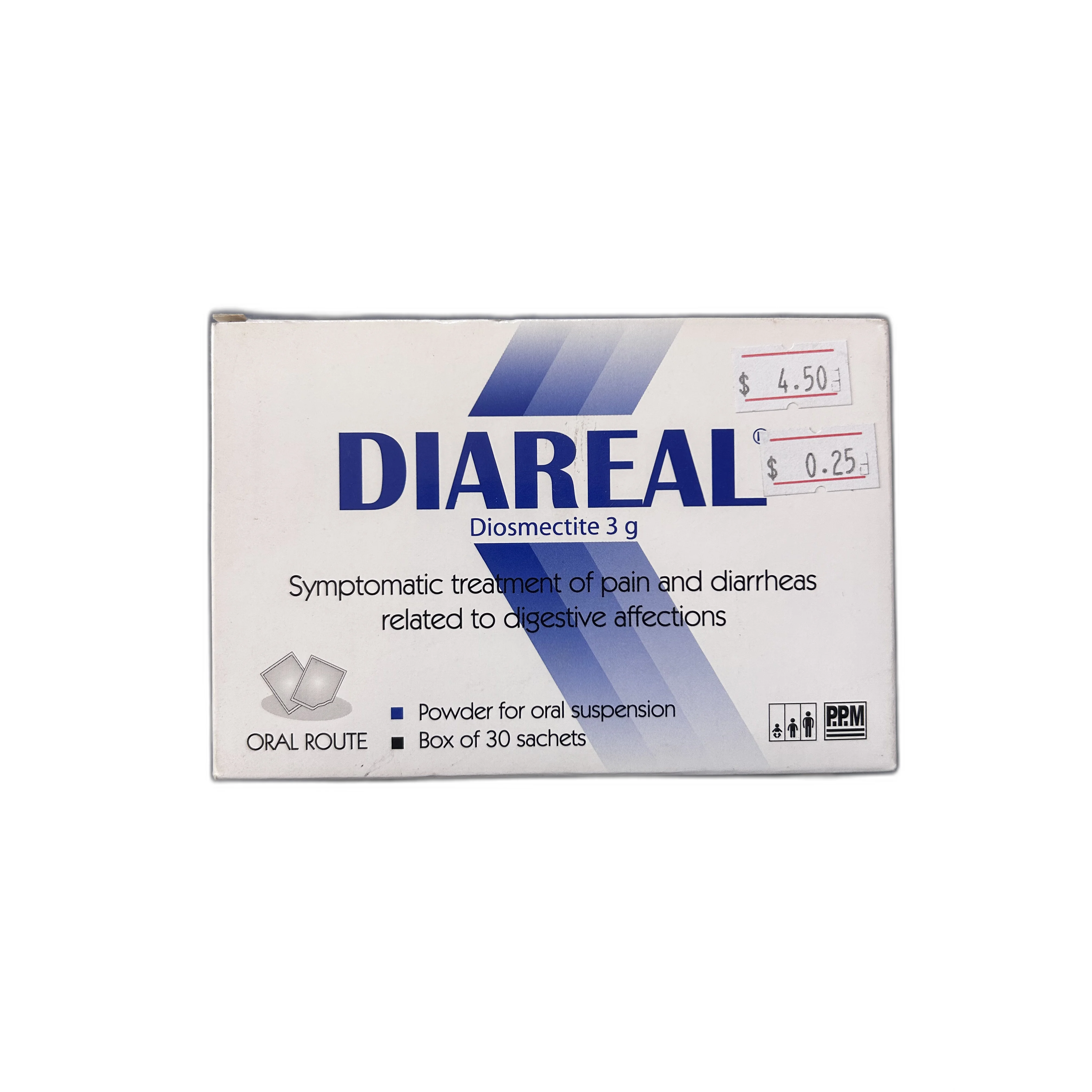 DIAREAL Diosmectite 3 g — available at pharmacies in Cambodia on PharmKulen