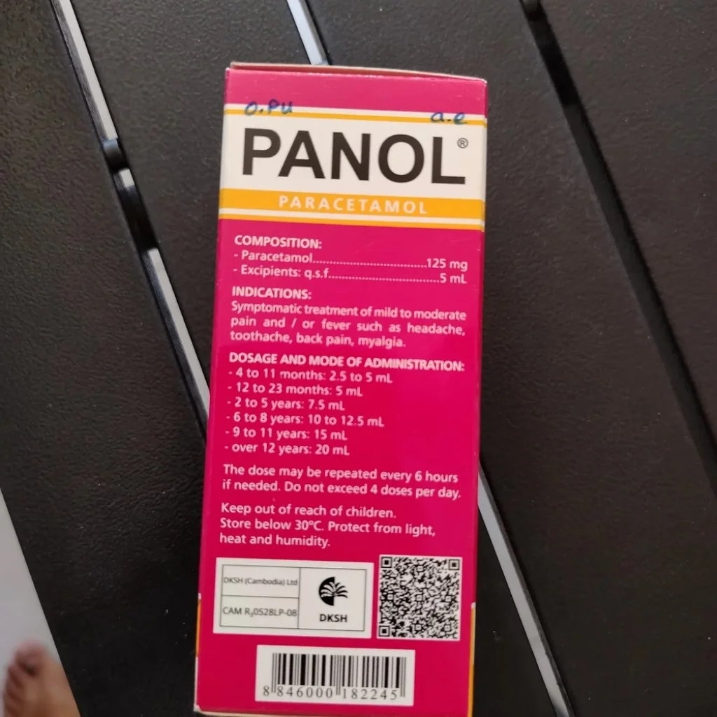 Panol — available at pharmacies in Cambodia on PharmKulen