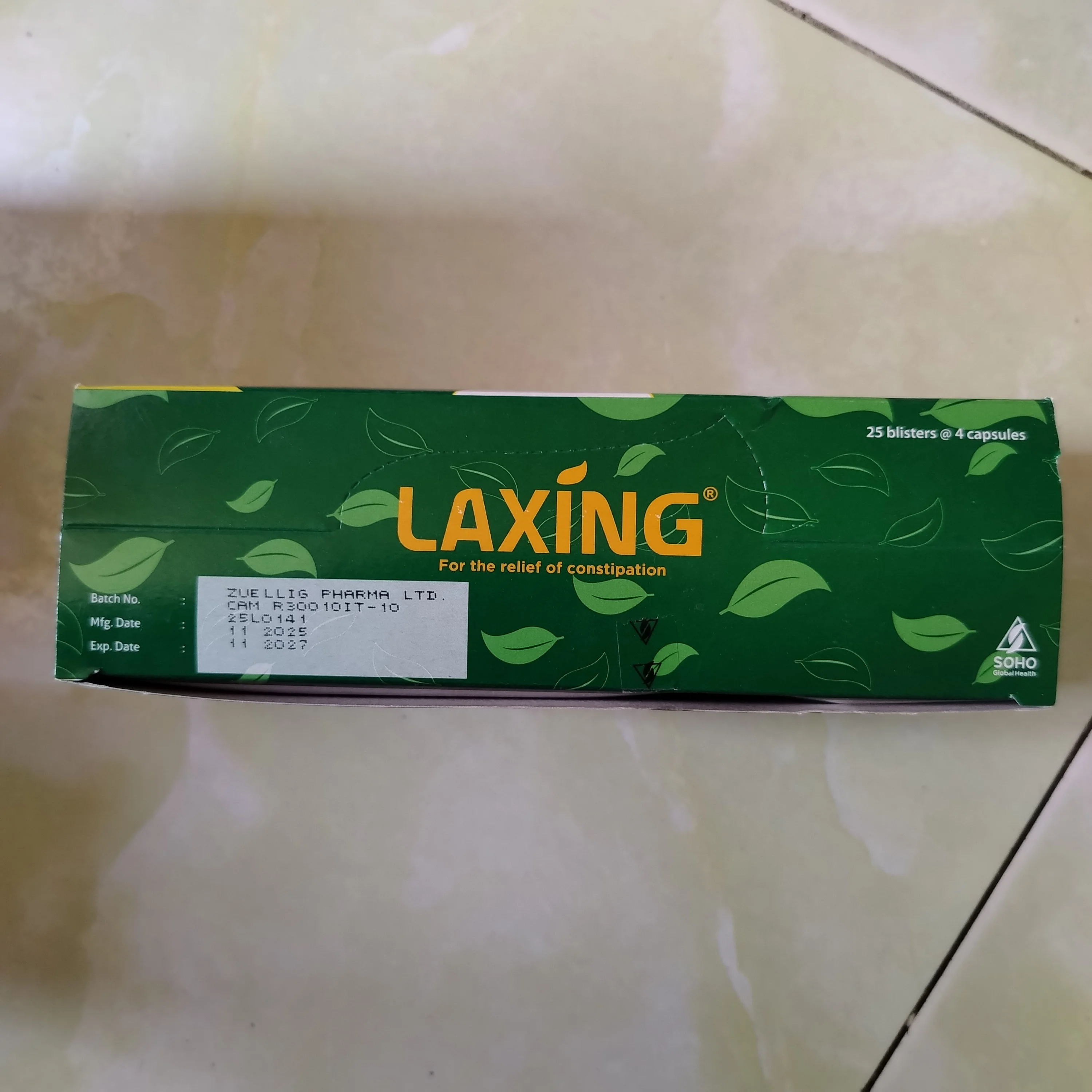 Laxing — available at pharmacies in Cambodia on PharmKulen