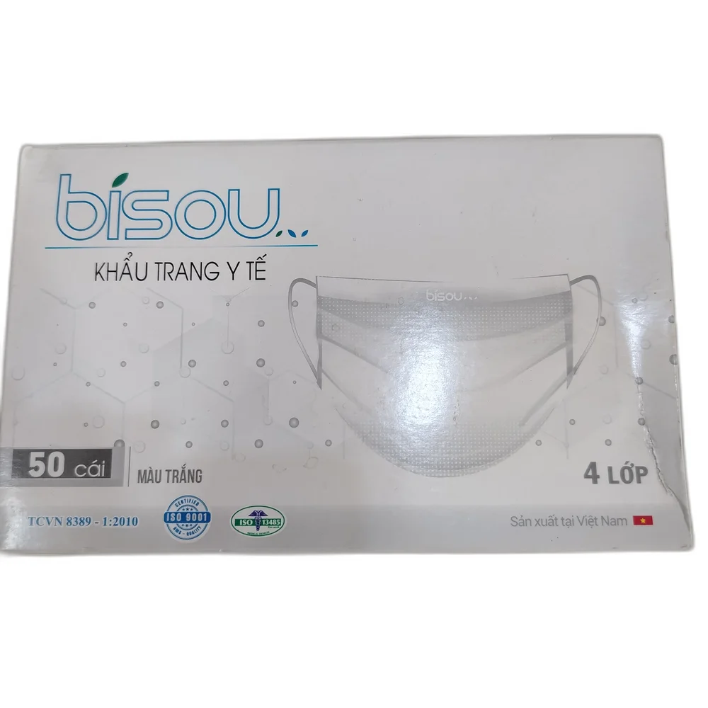 Bisou Face Mask White 4-Layer — available at pharmacies in Cambodia on PharmKulen