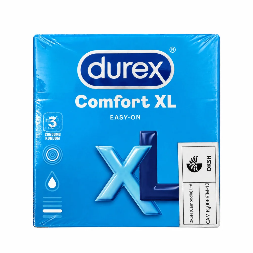 Durex Comfort XL — available at pharmacies in Cambodia on PharmKulen