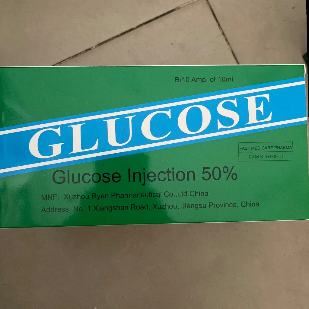 Glucose injections 50% — available at pharmacies in Cambodia on PharmKulen