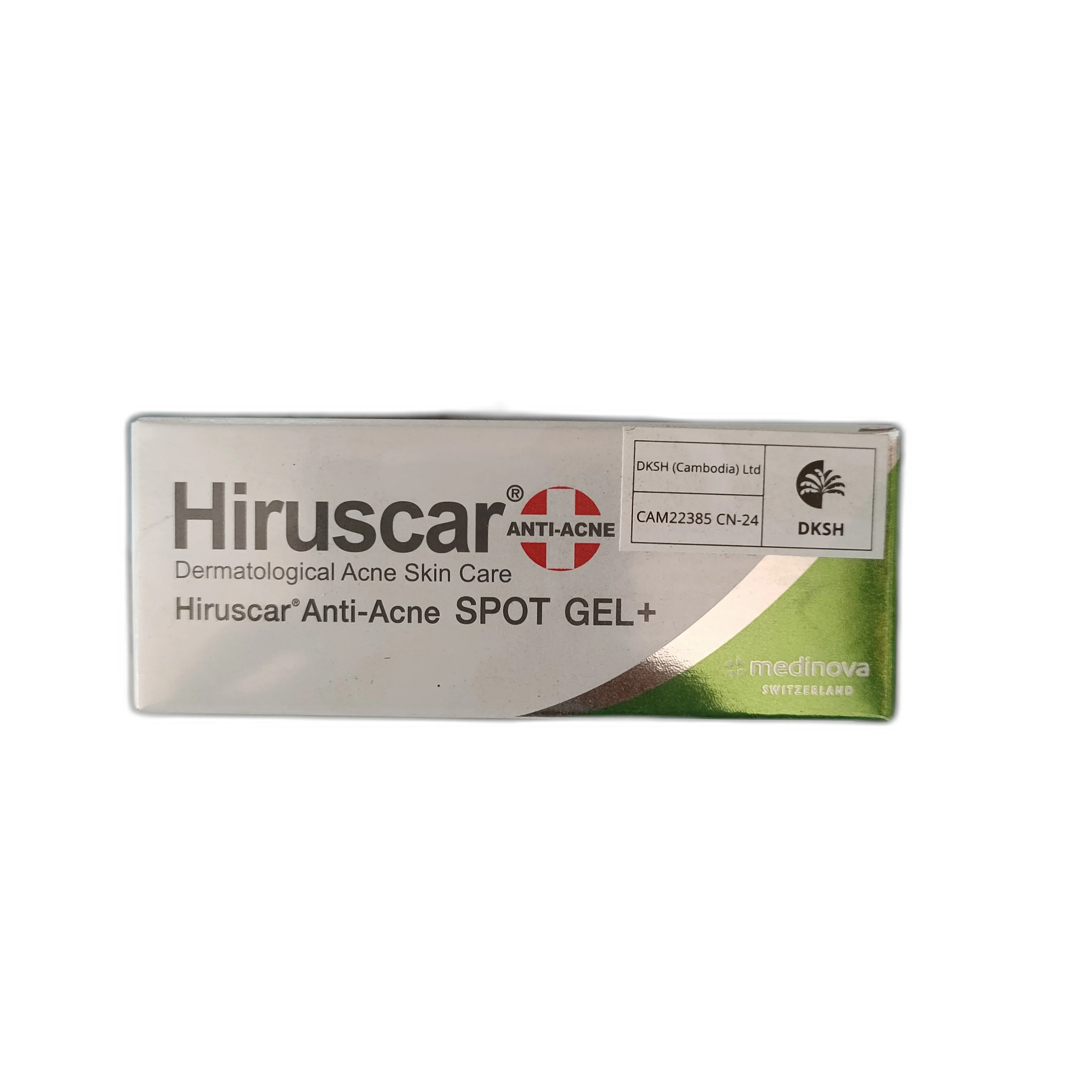 Hiruscar Anti-Acne Spot Gel+ — available at pharmacies in Cambodia on PharmKulen