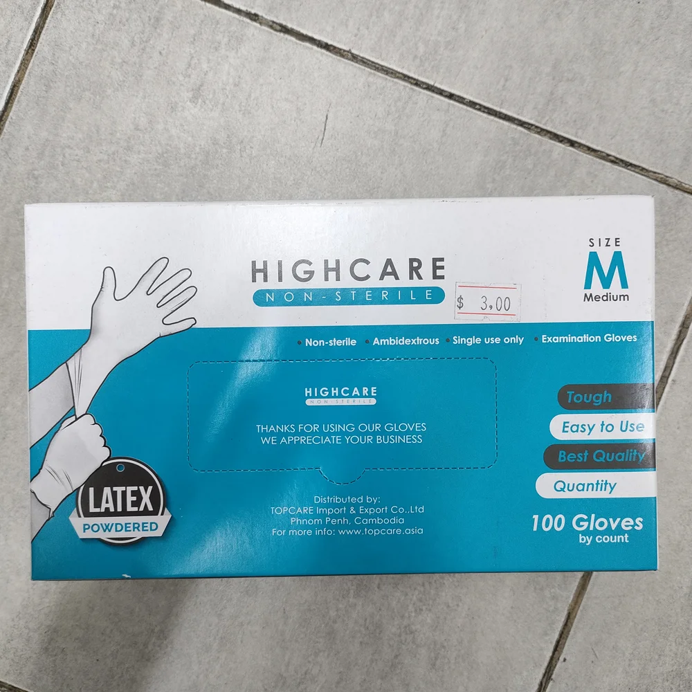 Highcare Latex Examination Gloves M — available at pharmacies in Cambodia on PharmKulen
