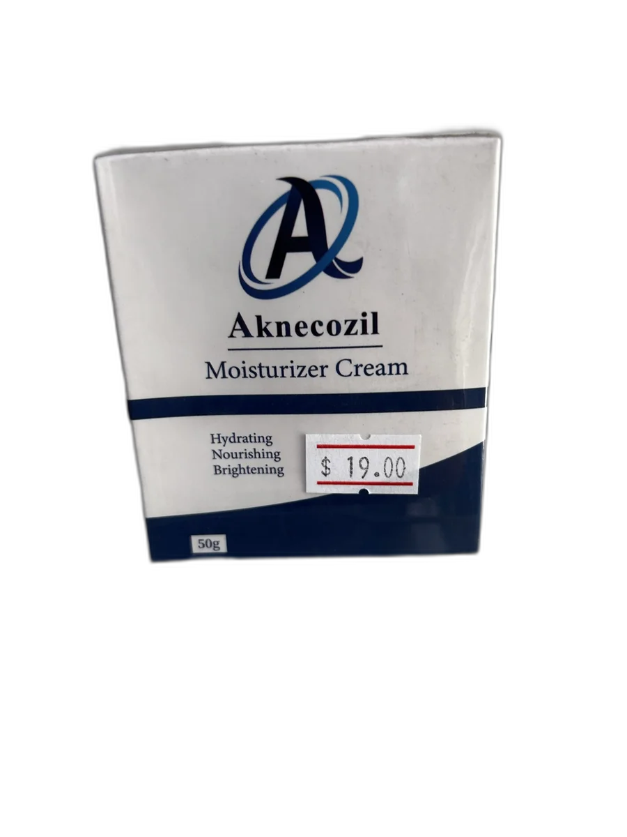 Aknecozil Moisturizer Cream — available at pharmacies in Cambodia on PharmKulen