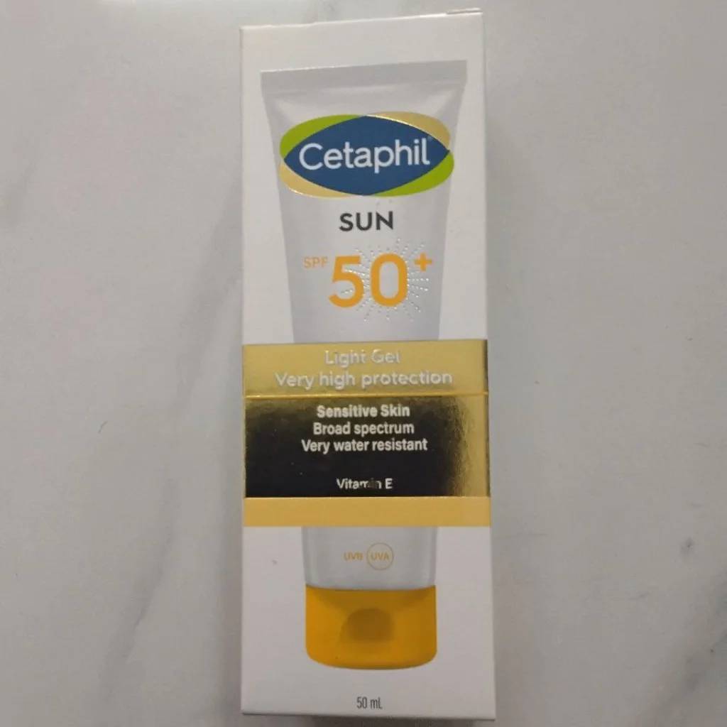 Cetaphil SUN SPF 50+ Light Gel — available at pharmacies in Cambodia on PharmKulen