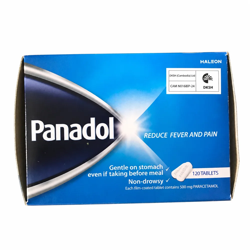 Panadol — available at pharmacies in Cambodia on PharmKulen