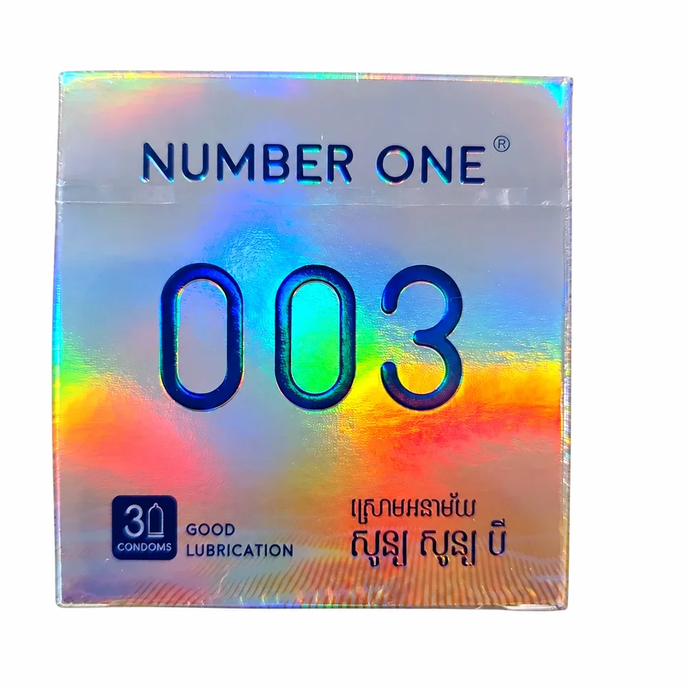 Number 1 003 Condom — available at pharmacies in Cambodia on PharmKulen