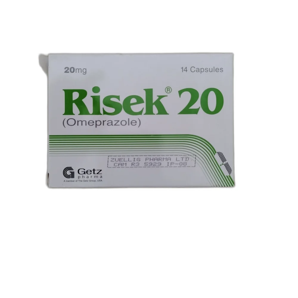 Risek 20 — available at pharmacies in Cambodia on PharmKulen