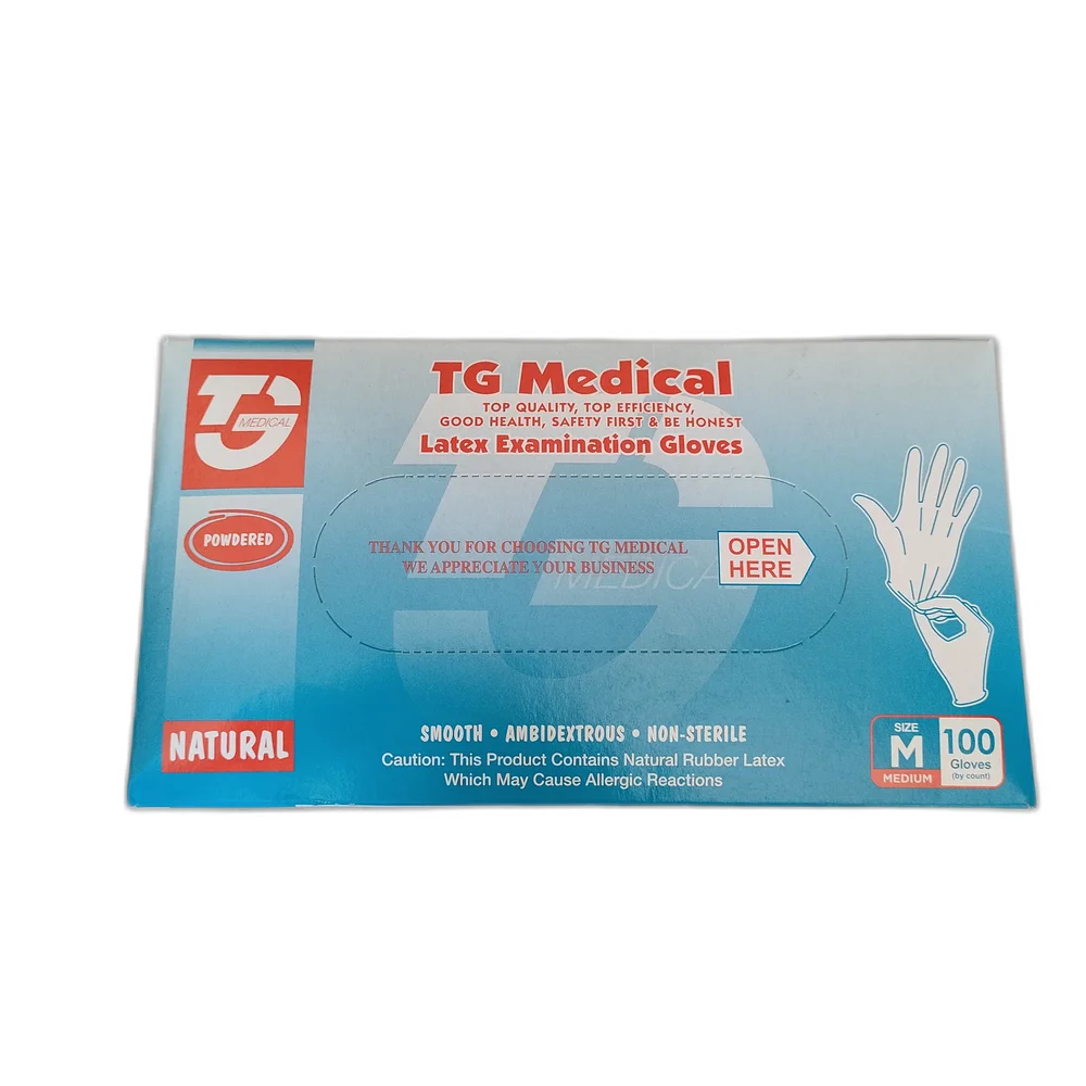 TG Medical Latex Examination Gloves — available at pharmacies in Cambodia on PharmKulen