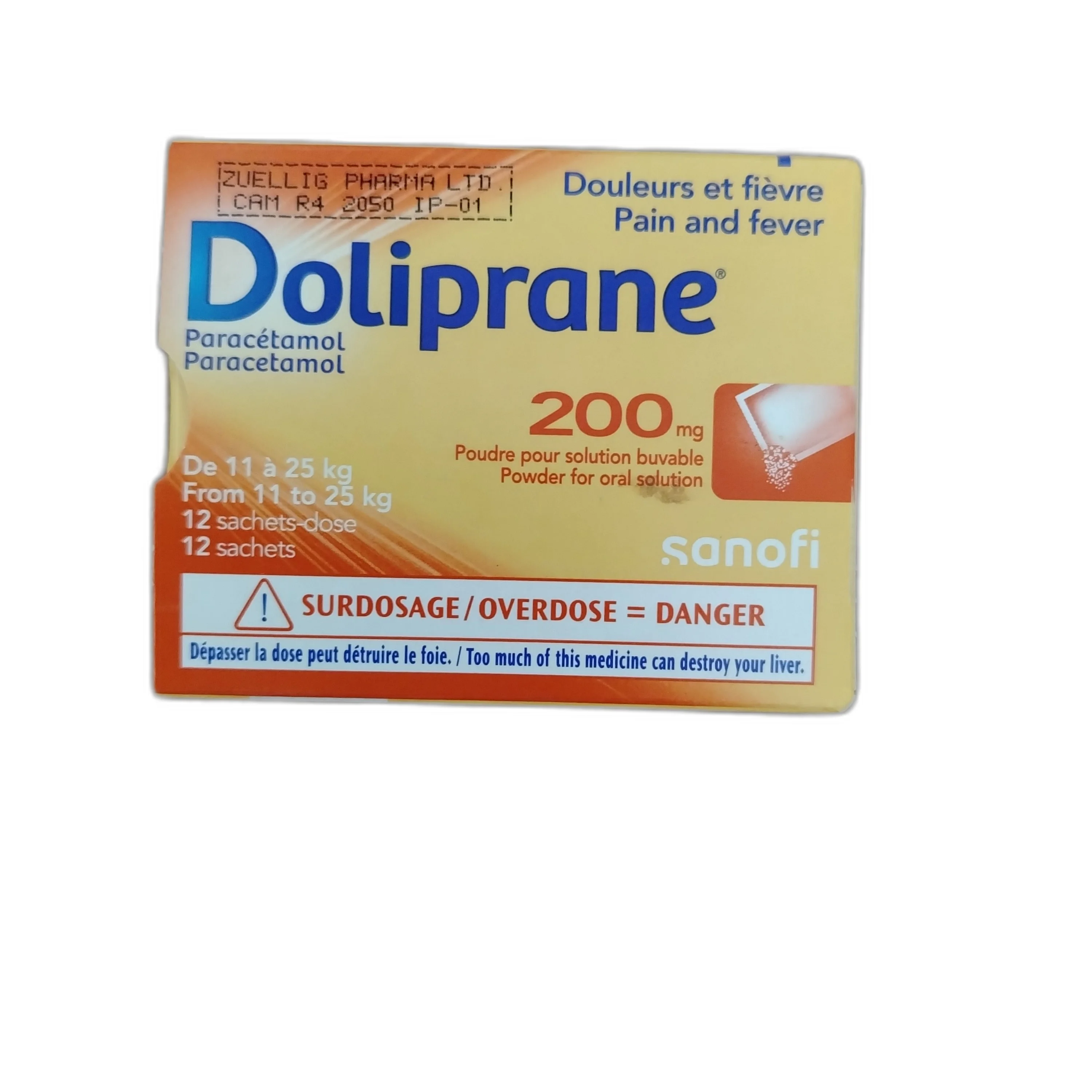 Doliprane — available at pharmacies in Cambodia on PharmKulen