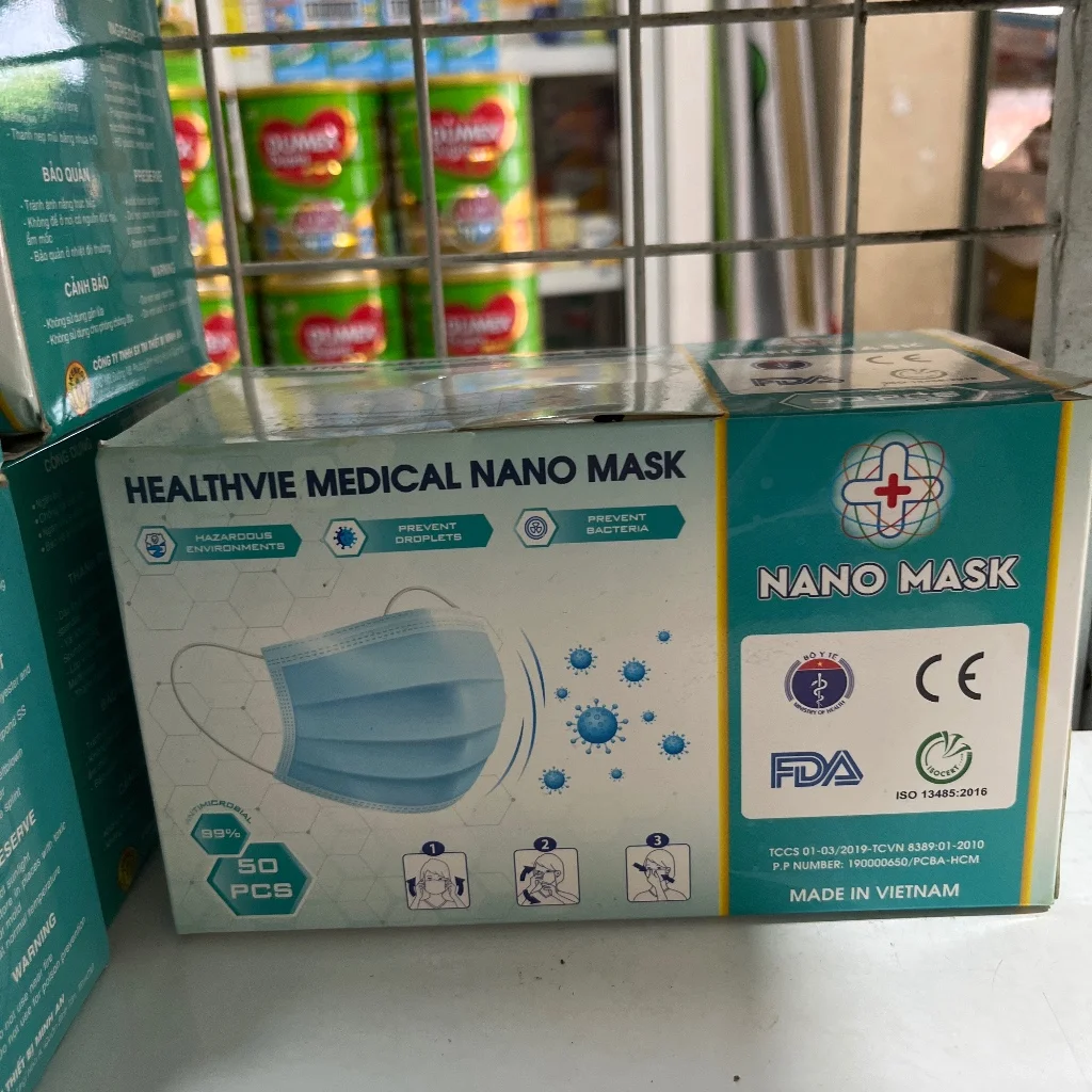 Nano mask white — available at pharmacies in Cambodia on PharmKulen