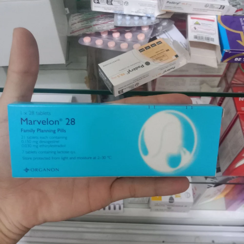 Marvelon 28 — available at pharmacies in Cambodia on PharmKulen