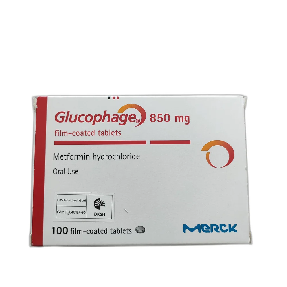 Glucophage 850 mg — available at pharmacies in Cambodia on PharmKulen