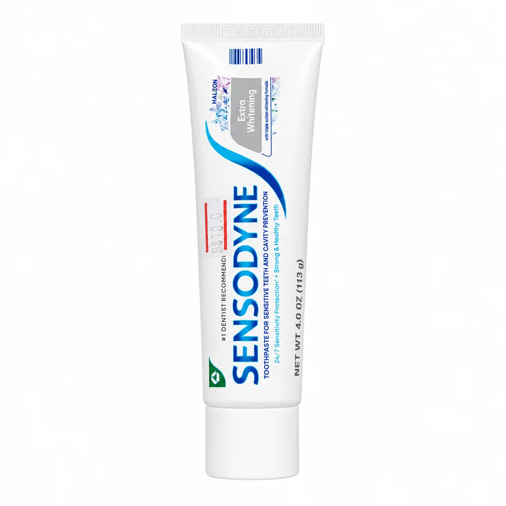 Sensodyne Extra Whitening — available at pharmacies in Cambodia on PharmKulen