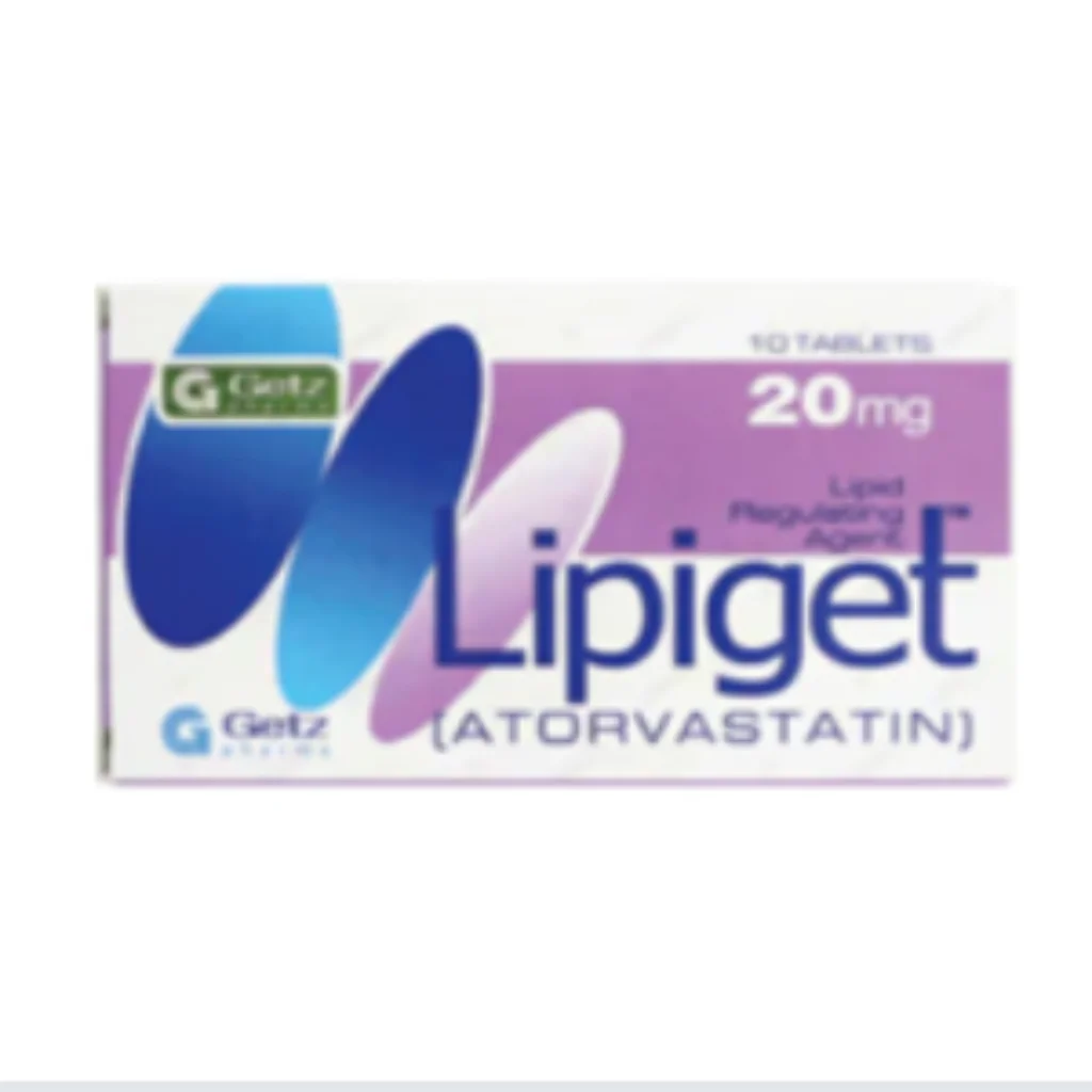 Lipiget 20mg (Atorvastatin) — available at pharmacies in Cambodia on PharmKulen