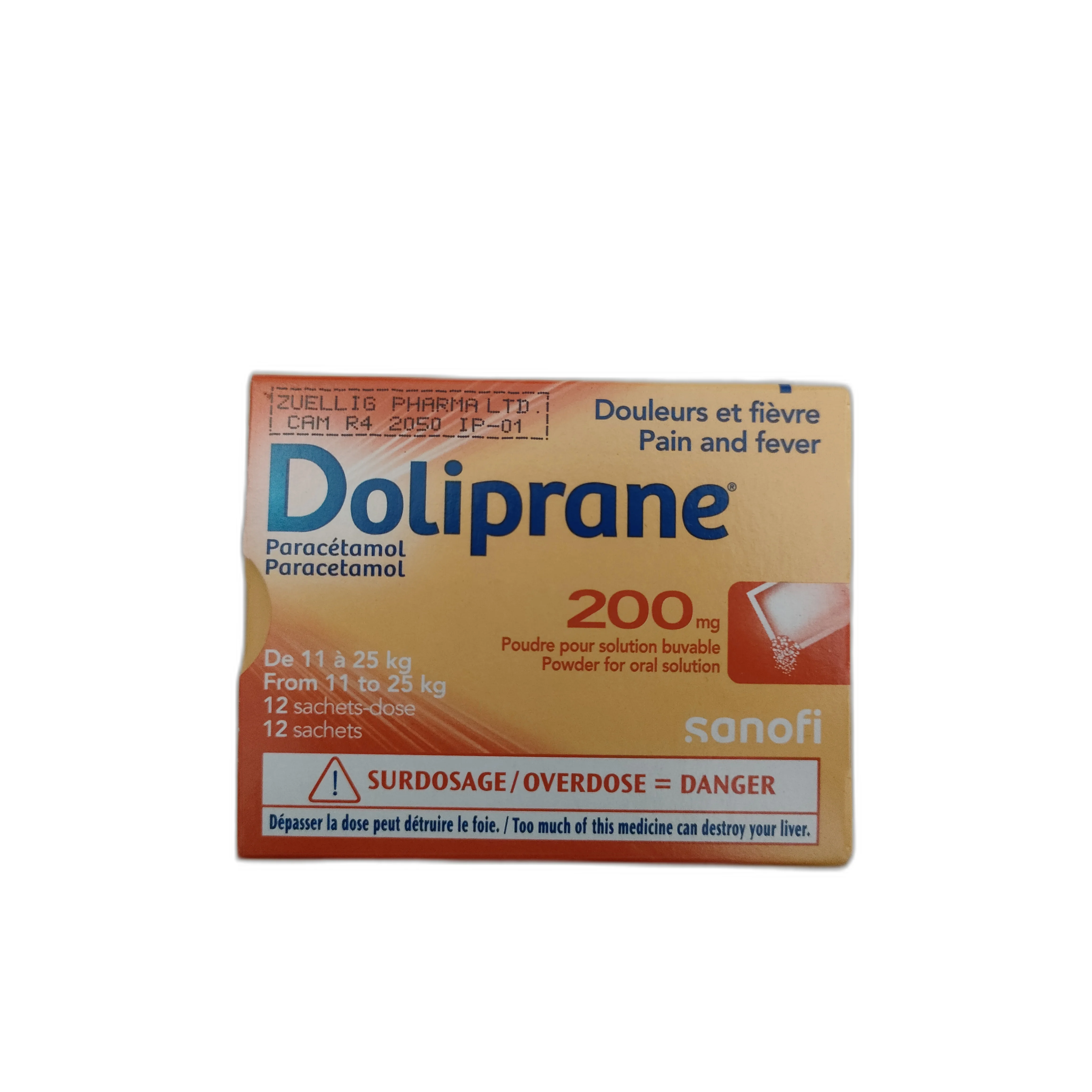 Doliprane — available at pharmacies in Cambodia on PharmKulen