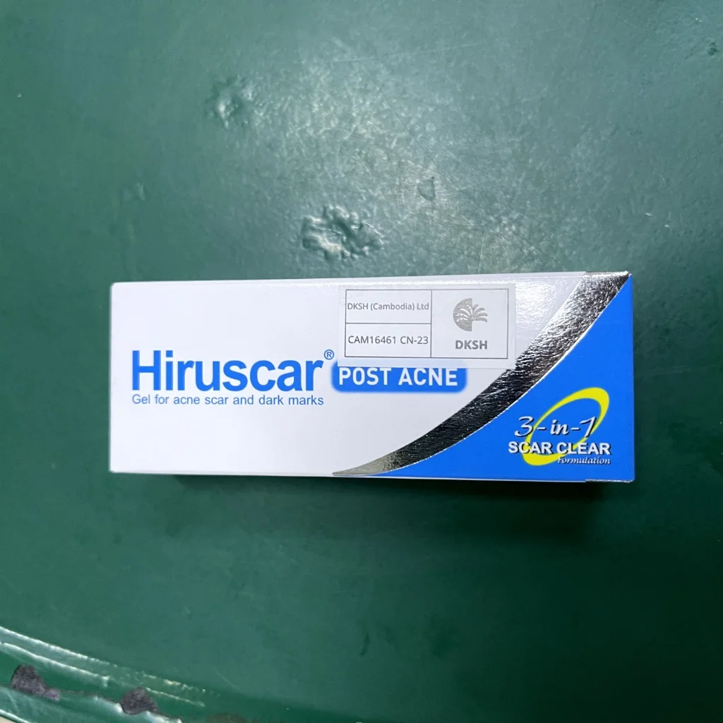 Hiruscar Post ACNE — available at pharmacies in Cambodia on PharmKulen