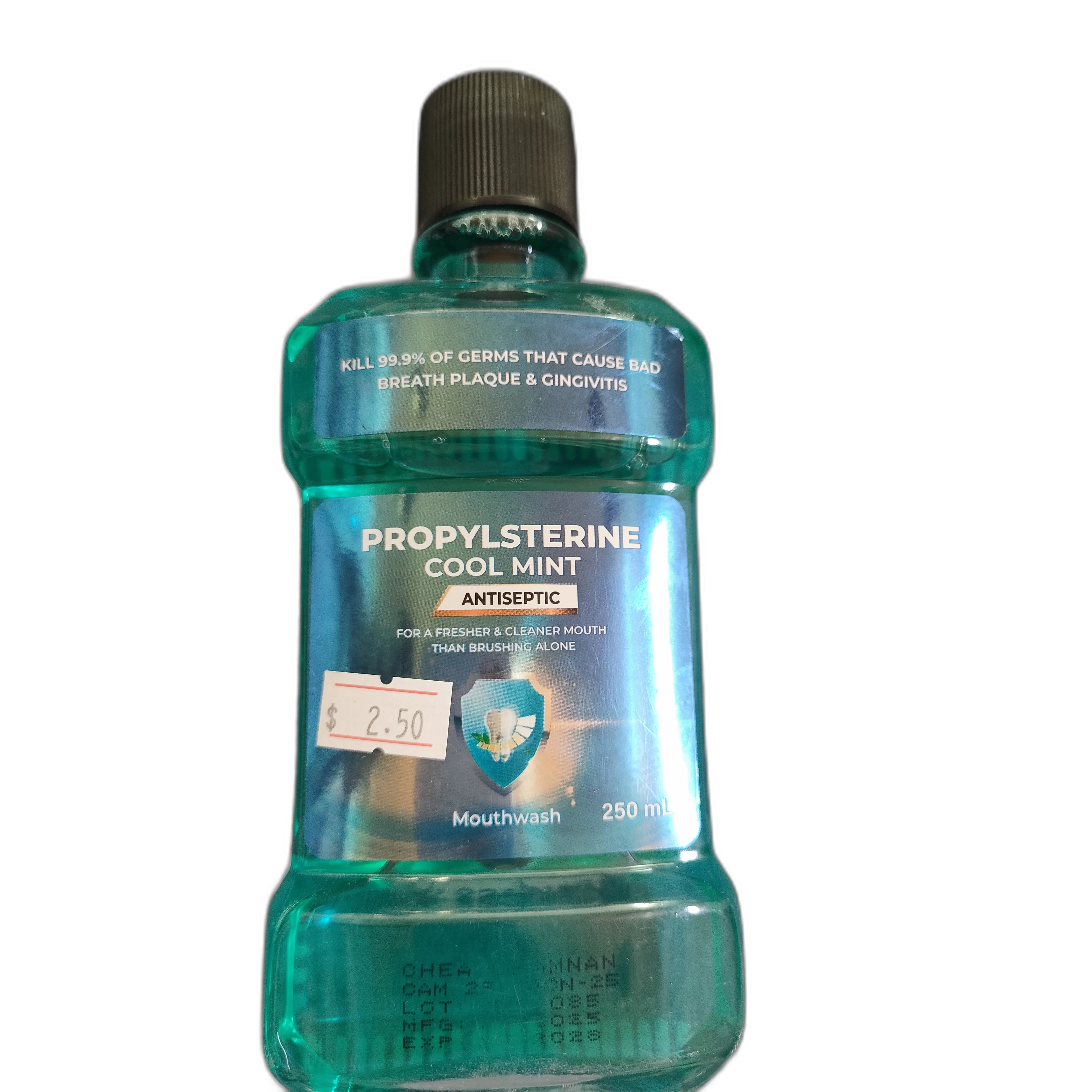 Propylsterine Cool Mint Antiseptic Mouthwash — available at pharmacies in Cambodia on PharmKulen