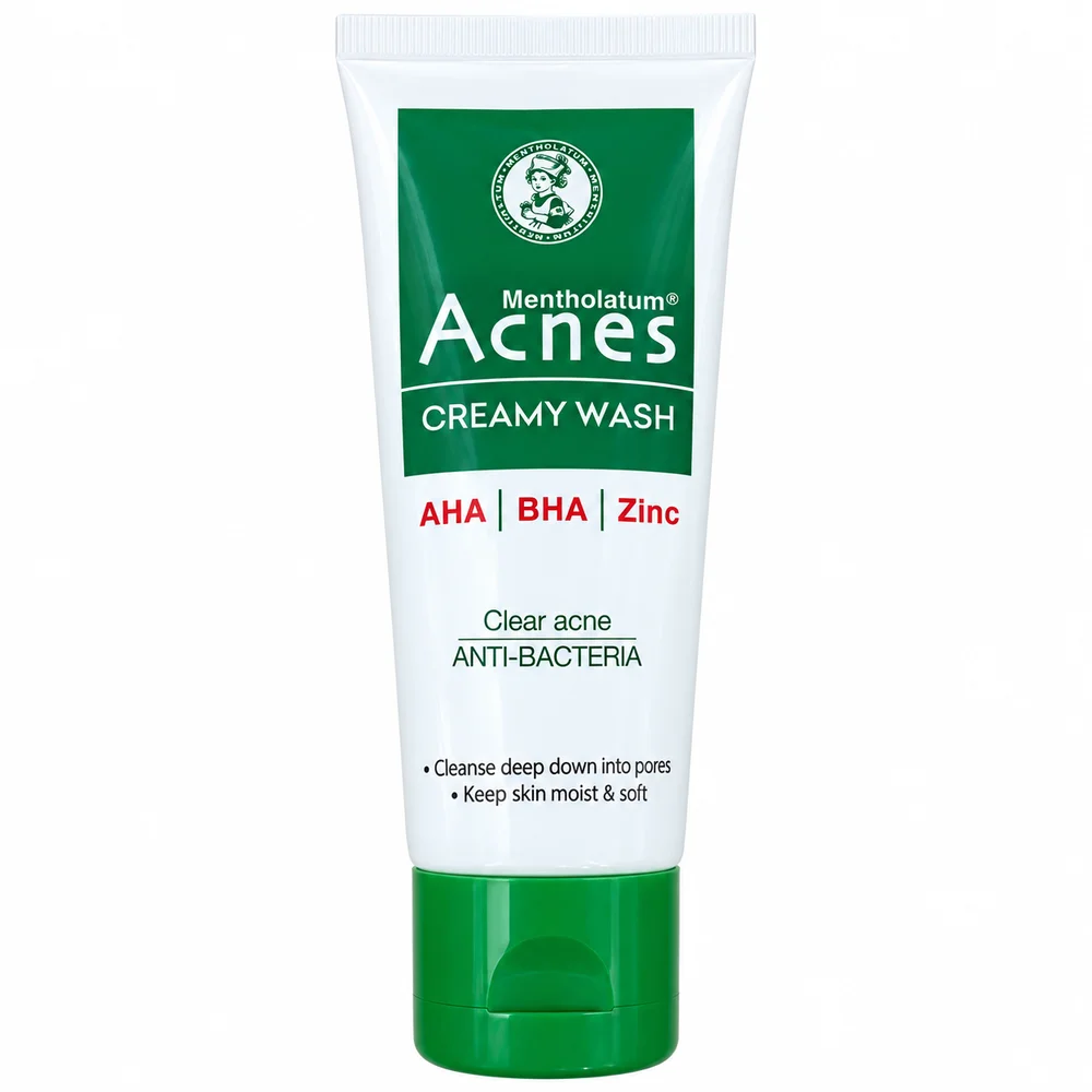 Mentholatum Acnes Creamy Wash — available at pharmacies in Cambodia on PharmKulen