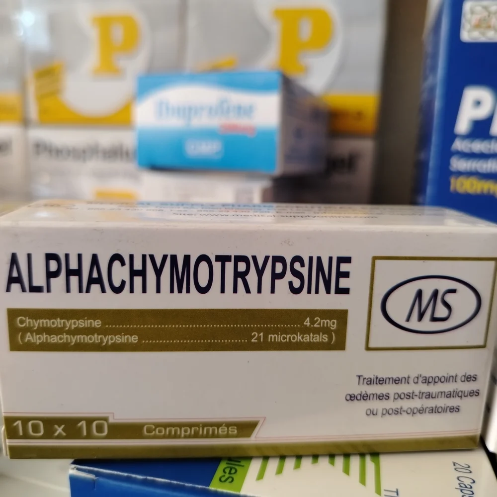 Alphachymotrypsine — available at pharmacies in Cambodia on PharmKulen