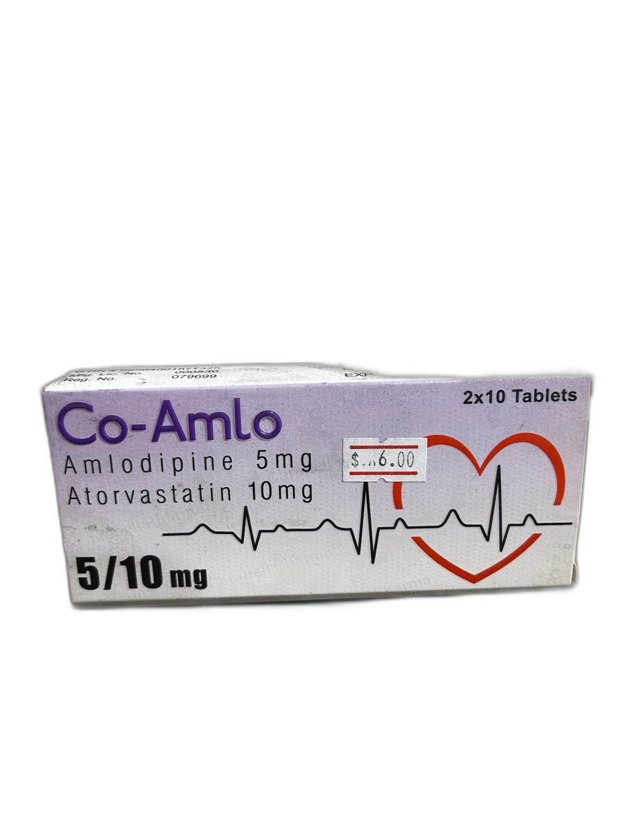 Co-Amlo 5/10 — available at pharmacies in Cambodia on PharmKulen