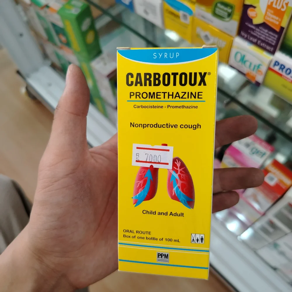 Carbotoux — available at pharmacies in Cambodia on PharmKulen
