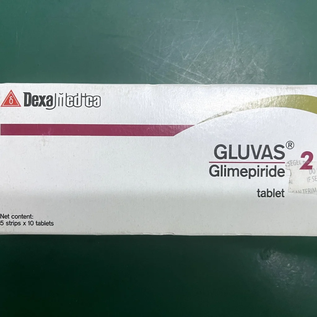 Gluvas Glimepiride 2 — available at pharmacies in Cambodia on PharmKulen