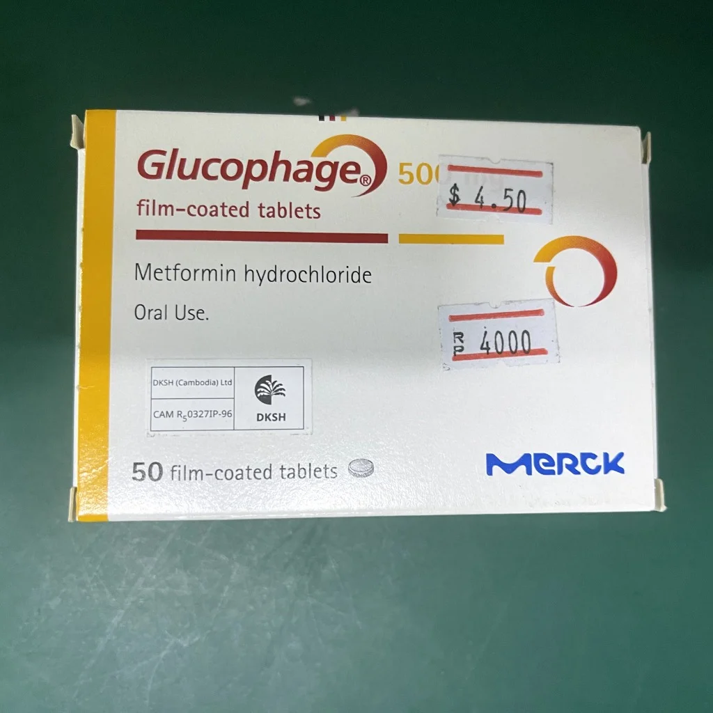Glucophage 500 — available at pharmacies in Cambodia on PharmKulen