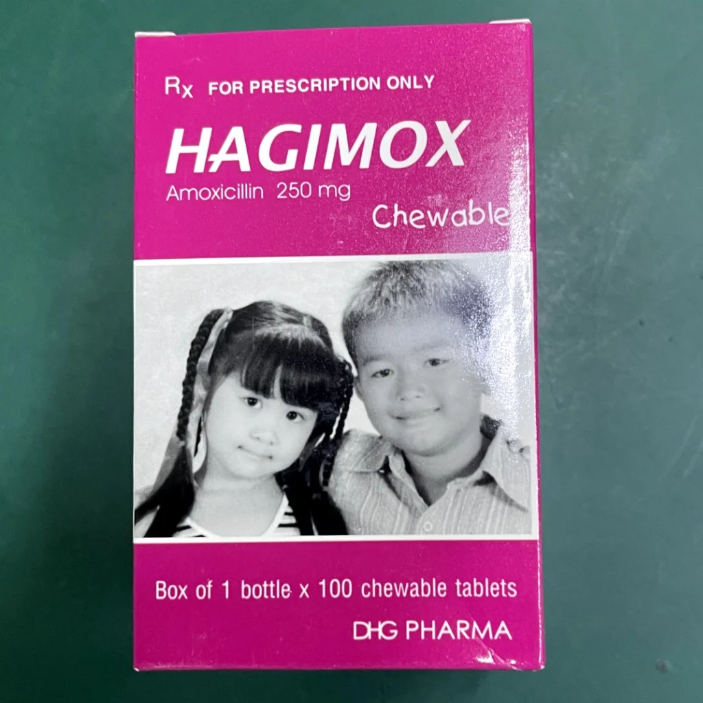 Hagimox Chewable — available at pharmacies in Cambodia on PharmKulen