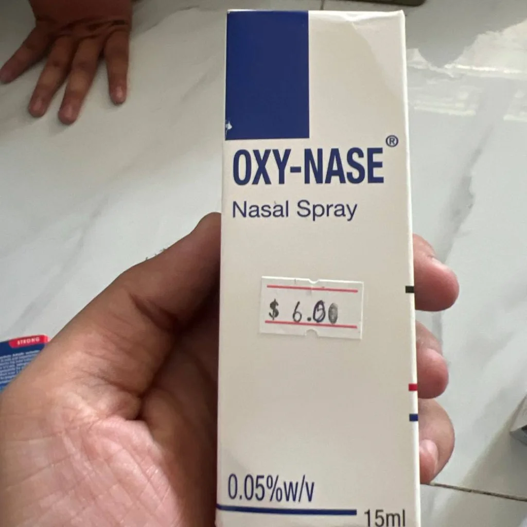 OXY-NASE Nasal Spray — available at pharmacies in Cambodia on PharmKulen