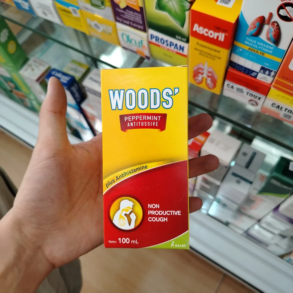 Woods' Peppermint Antitussive — available at pharmacies in Cambodia on PharmKulen