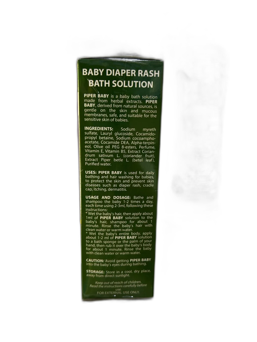 Piper Baby Diaper Rash Bath Solution — available at pharmacies in Cambodia on PharmKulen
