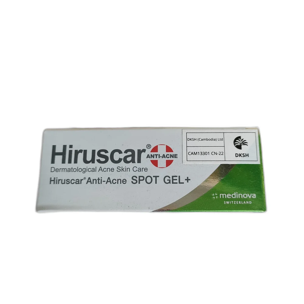 Hiruscar Anti-Acne SPOT GEL+ — available at pharmacies in Cambodia on PharmKulen