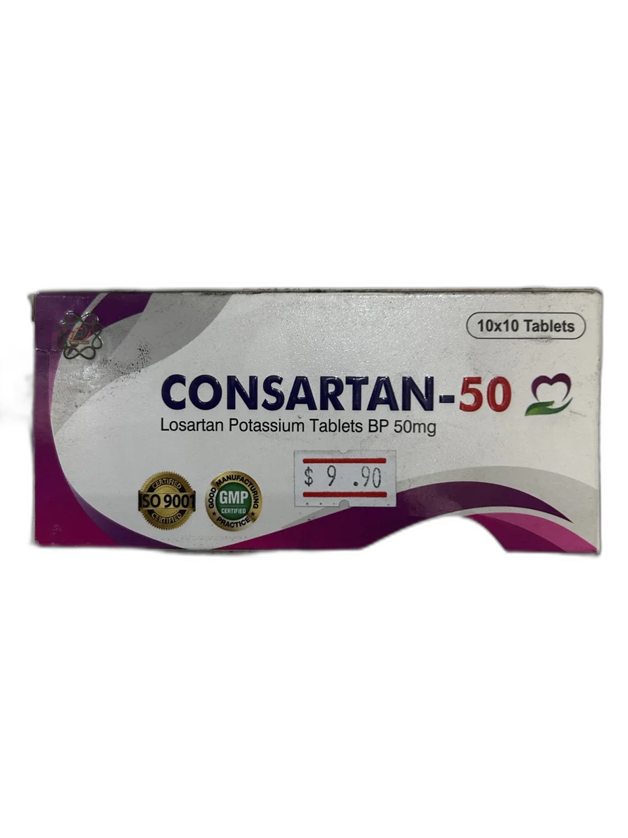 Consartan-50 — available at pharmacies in Cambodia on PharmKulen