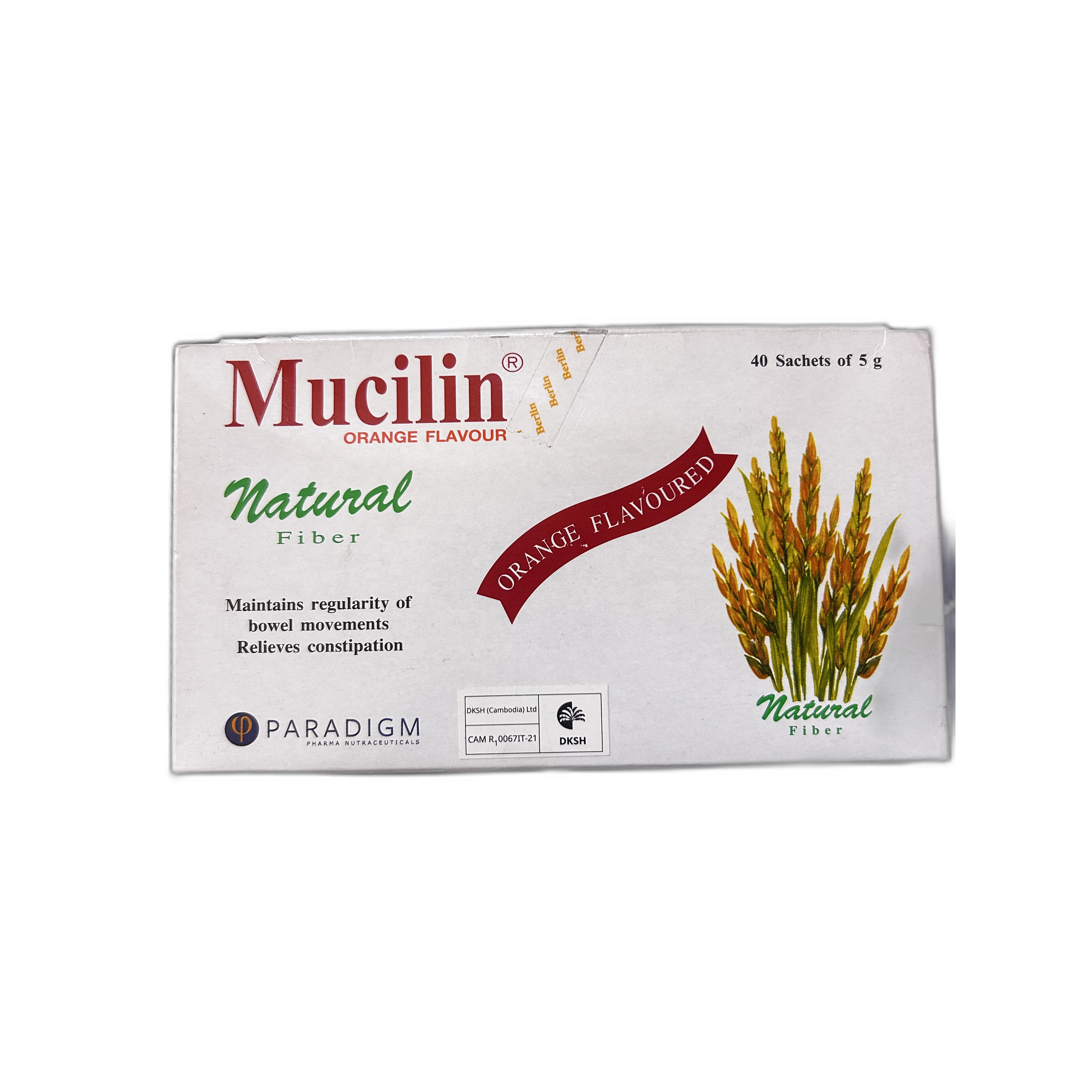 Mucilin ORANGE FLAVOUR — available at pharmacies in Cambodia on PharmKulen