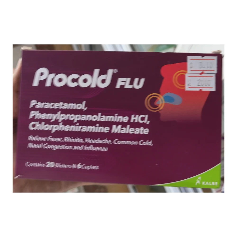 Procold Flu — available at pharmacies in Cambodia on PharmKulen