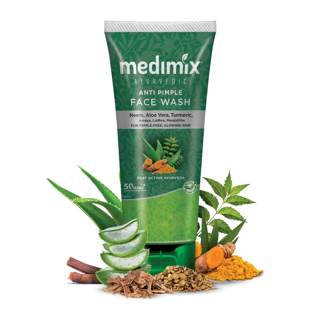 Medimix Ayurvedic Anti Pimple Face Wash — available at pharmacies in Cambodia on PharmKulen