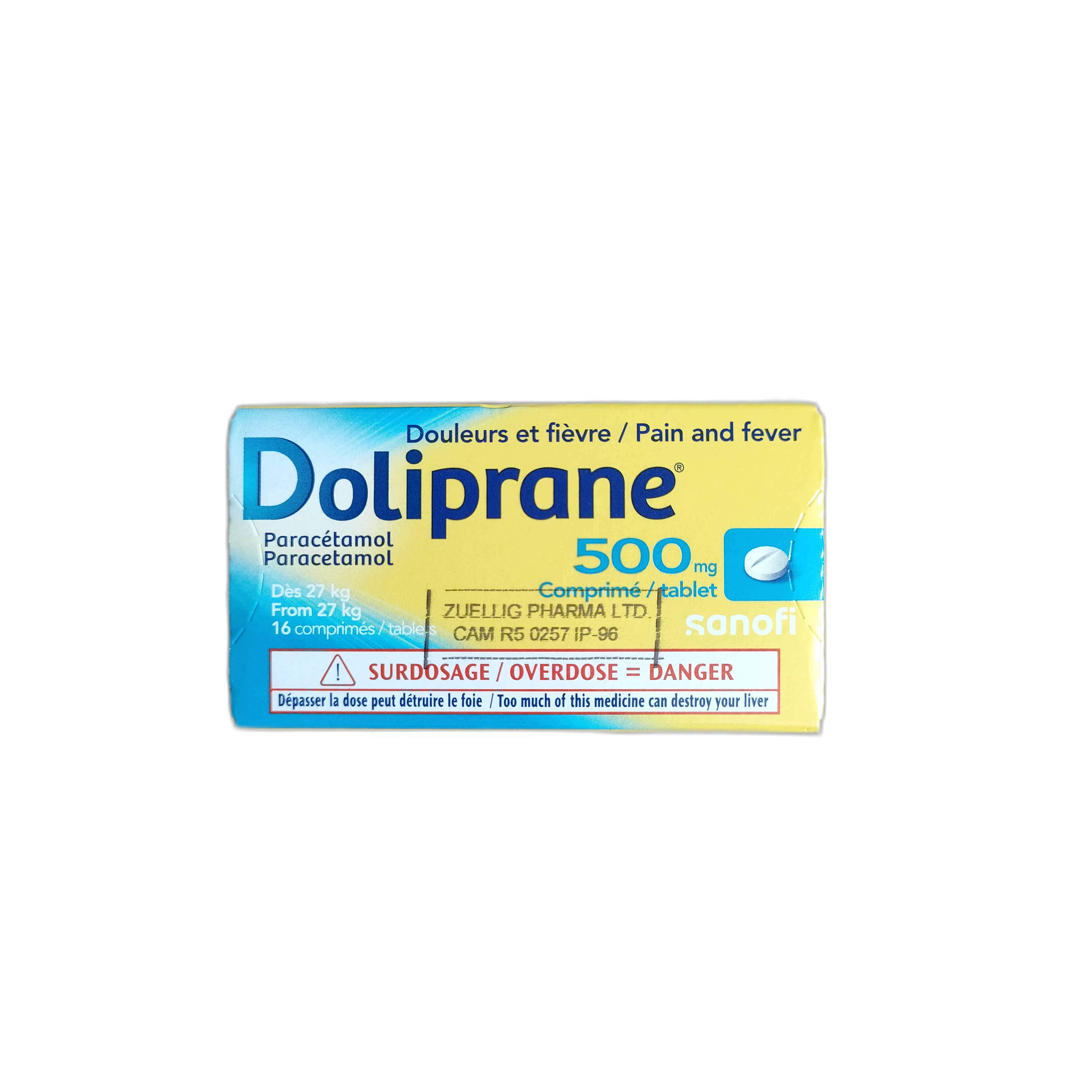 Doliprane — available at pharmacies in Cambodia on PharmKulen