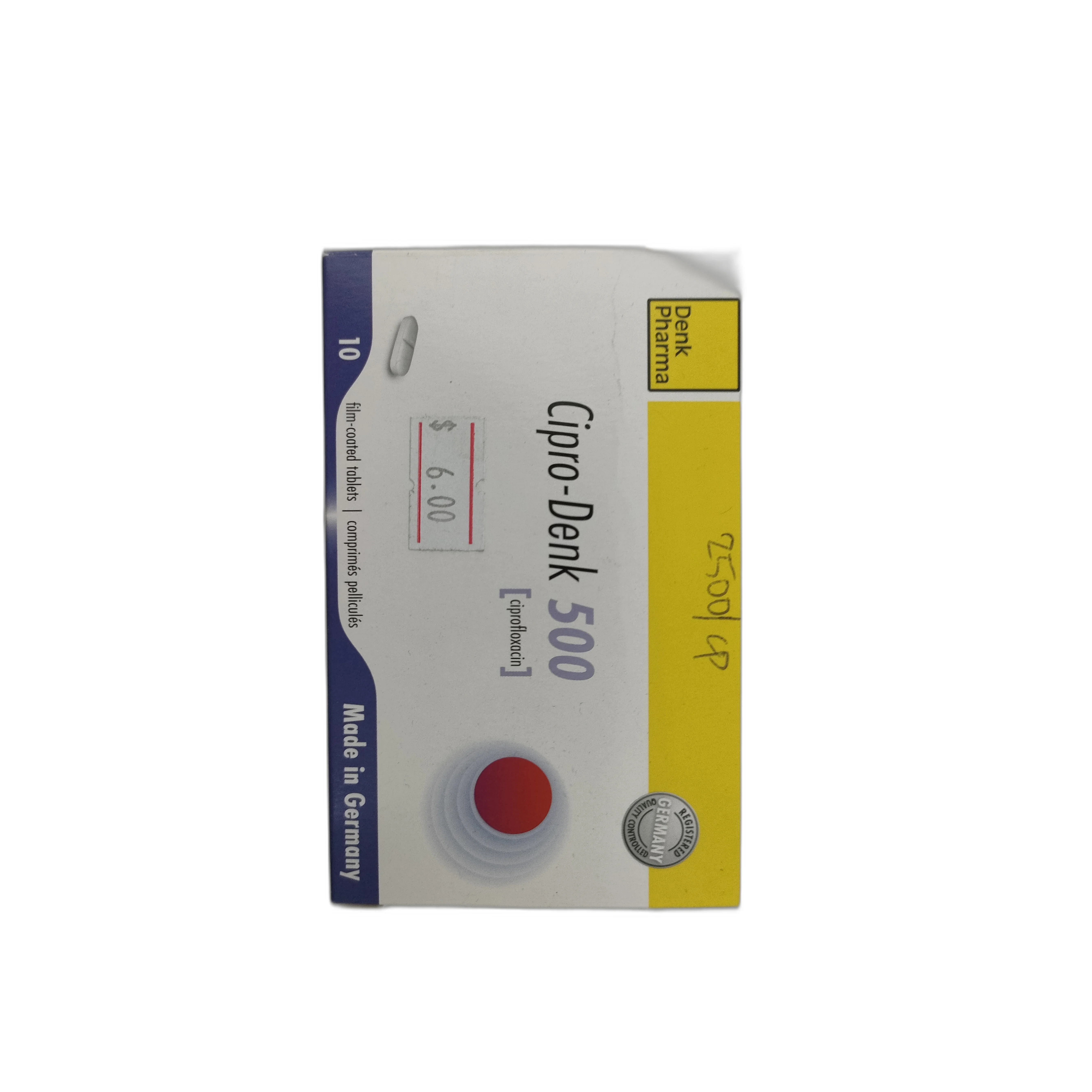 Cipro-Denk 500 Ciprofloxacin 500mg — available at pharmacies in Cambodia on PharmKulen