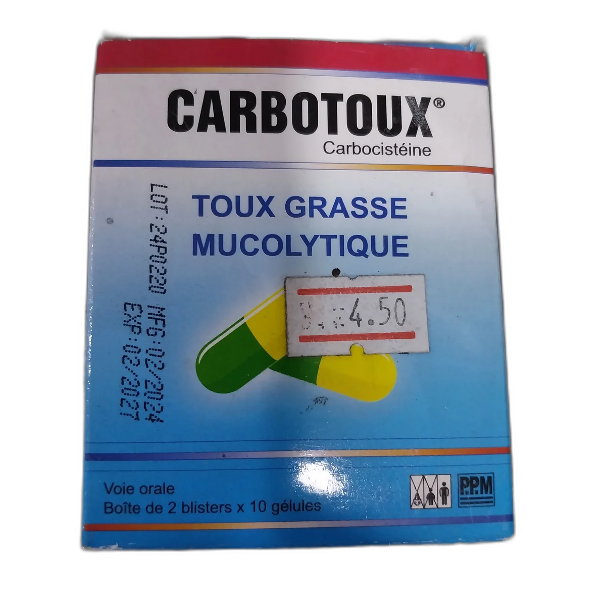 Carbotoux — available at pharmacies in Cambodia on PharmKulen