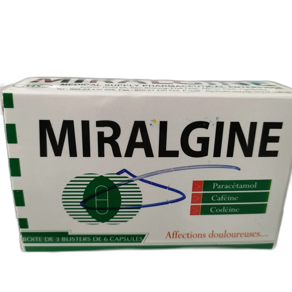 Miralgine — available at pharmacies in Cambodia on PharmKulen