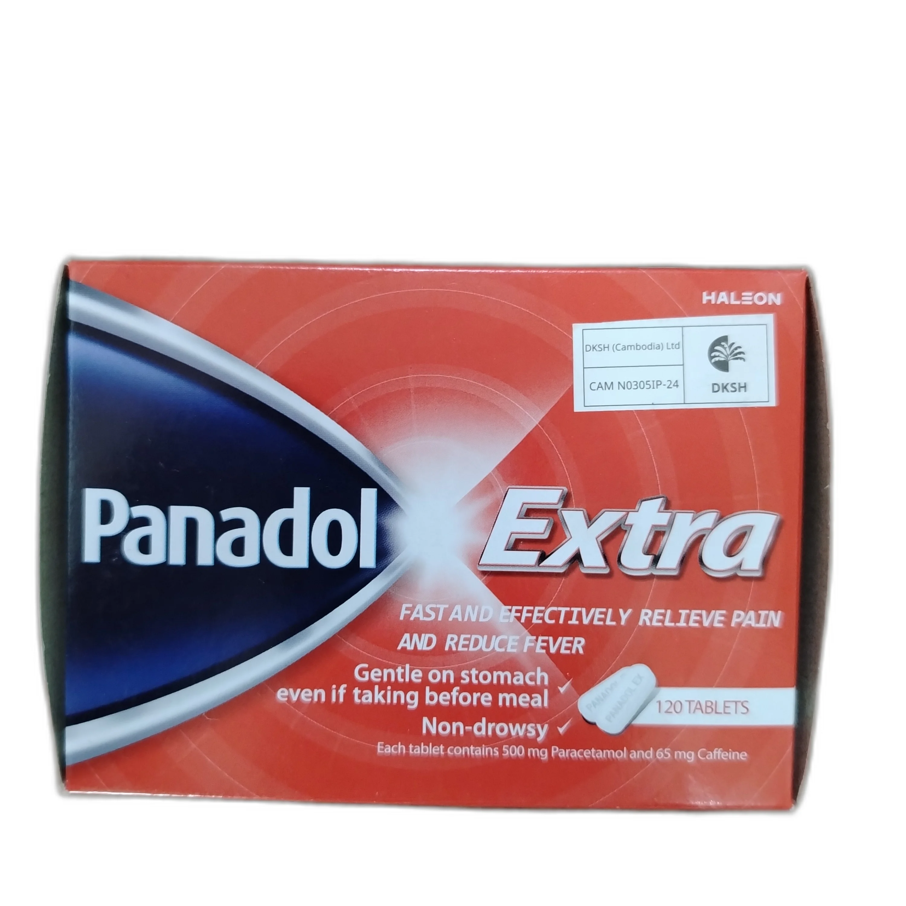 Panadol Extra — available at pharmacies in Cambodia on PharmKulen