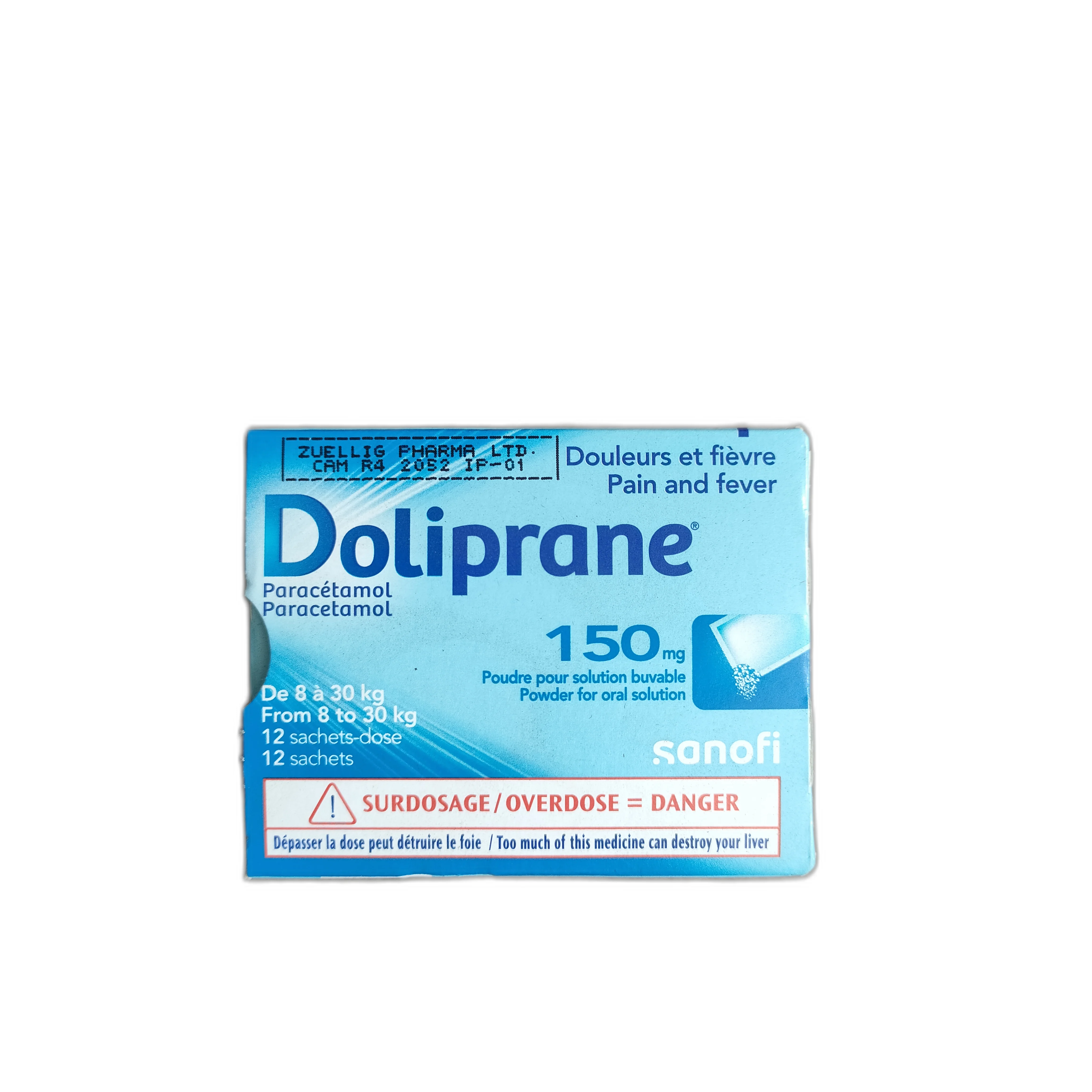 Doliprane — available at pharmacies in Cambodia on PharmKulen