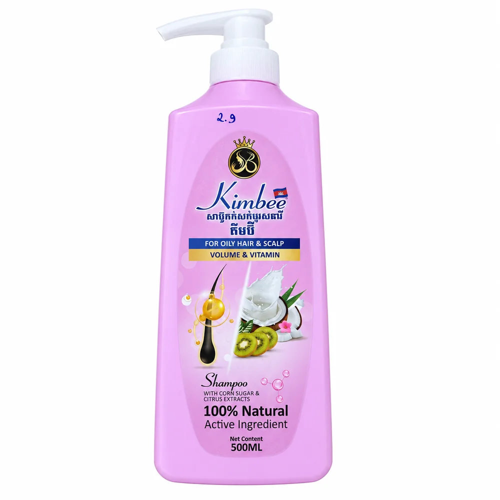 Kimbee Volume & Vitamin Shampoo for Oily Hair & Scalp — available at pharmacies in Cambodia on PharmKulen