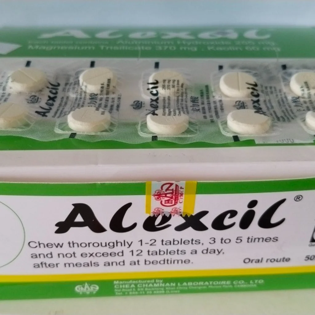 Alexic Chewable Antacid — available at pharmacies in Cambodia on PharmKulen
