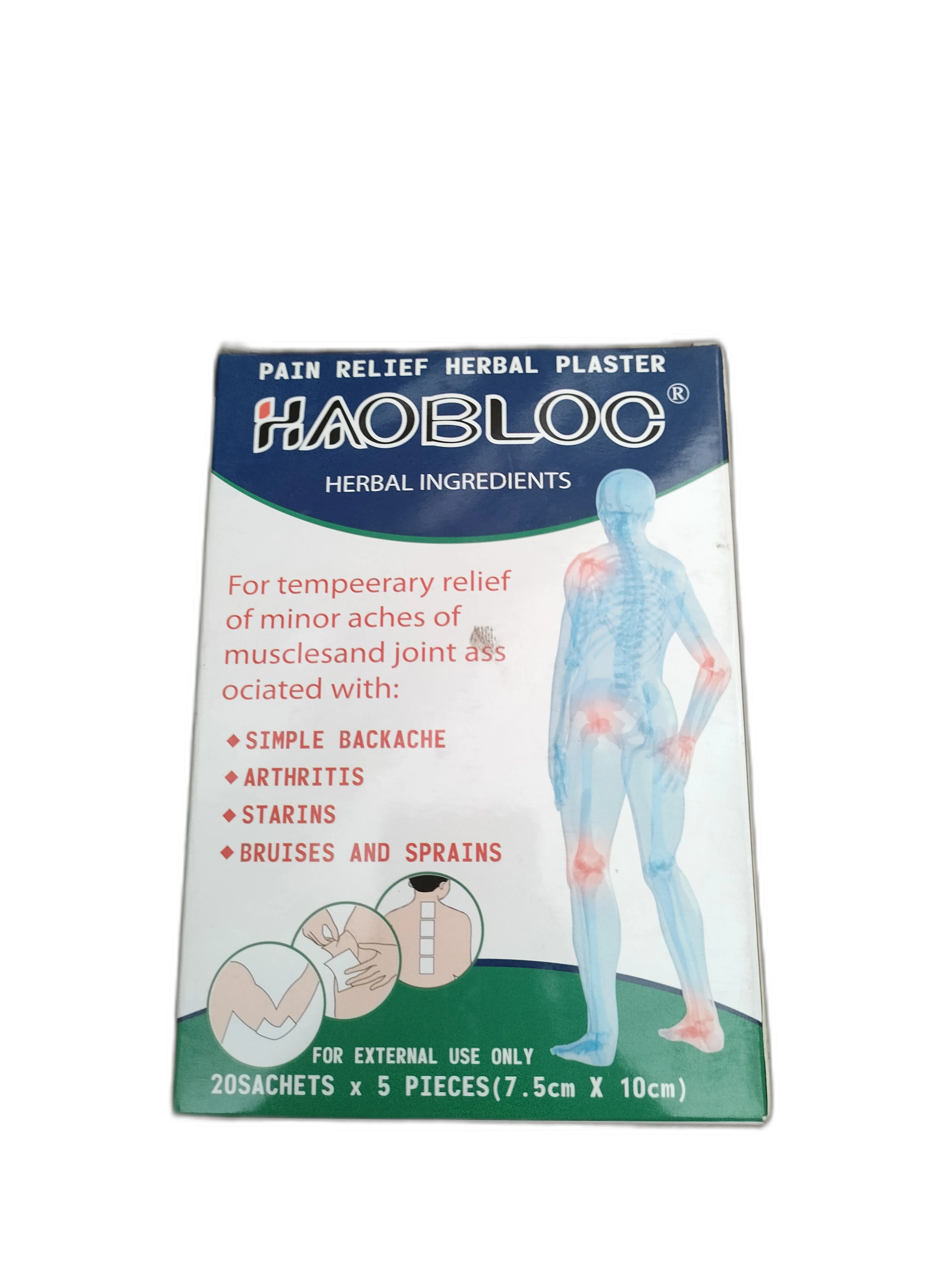 Haobloc Pain Relief Herbal Plaster — available at pharmacies in Cambodia on PharmKulen