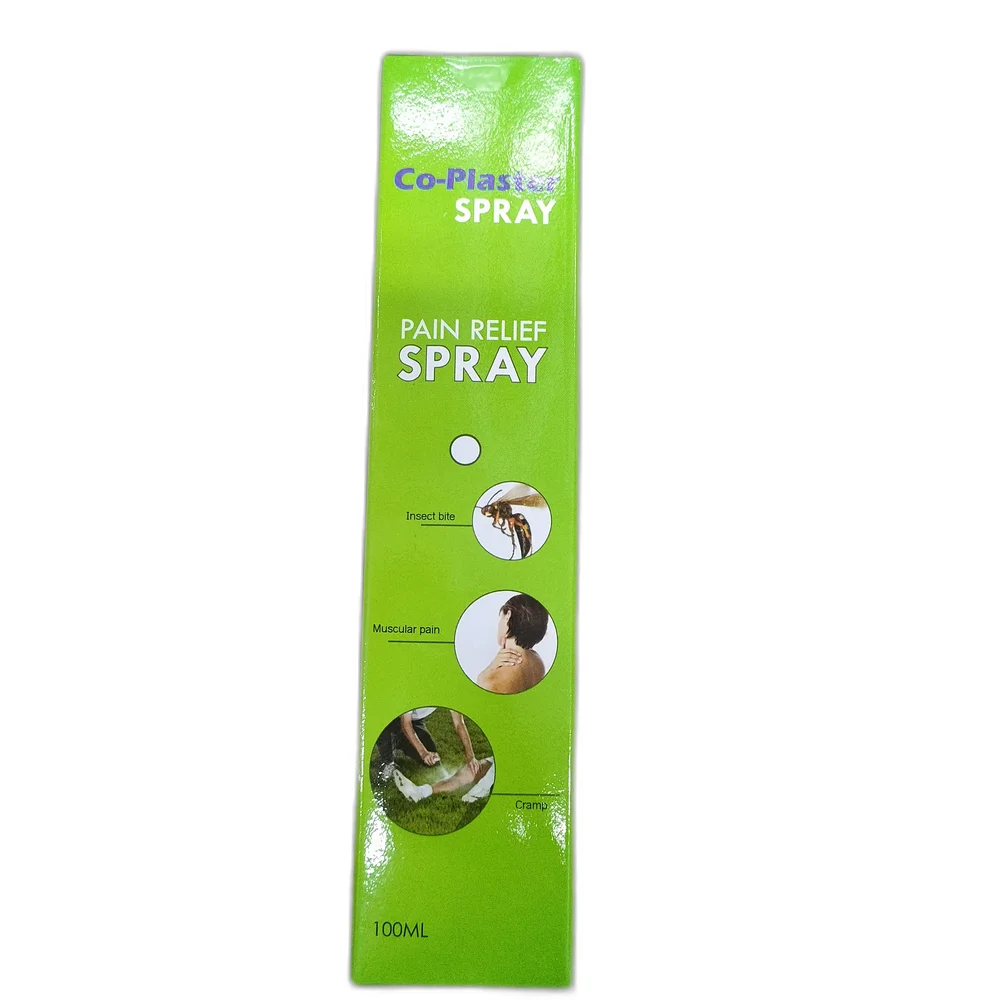Co-Plaster Pain Relief Spray — available at pharmacies in Cambodia on PharmKulen