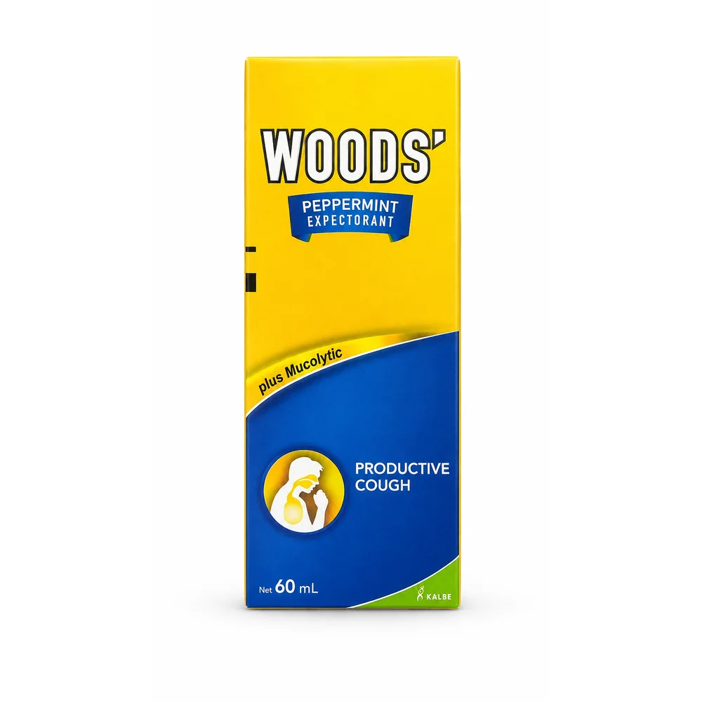 Woods' Peppermint Expectorant — available at pharmacies in Cambodia on PharmKulen